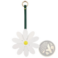 White Daisy Leather Bag Charm Keychain Pendant