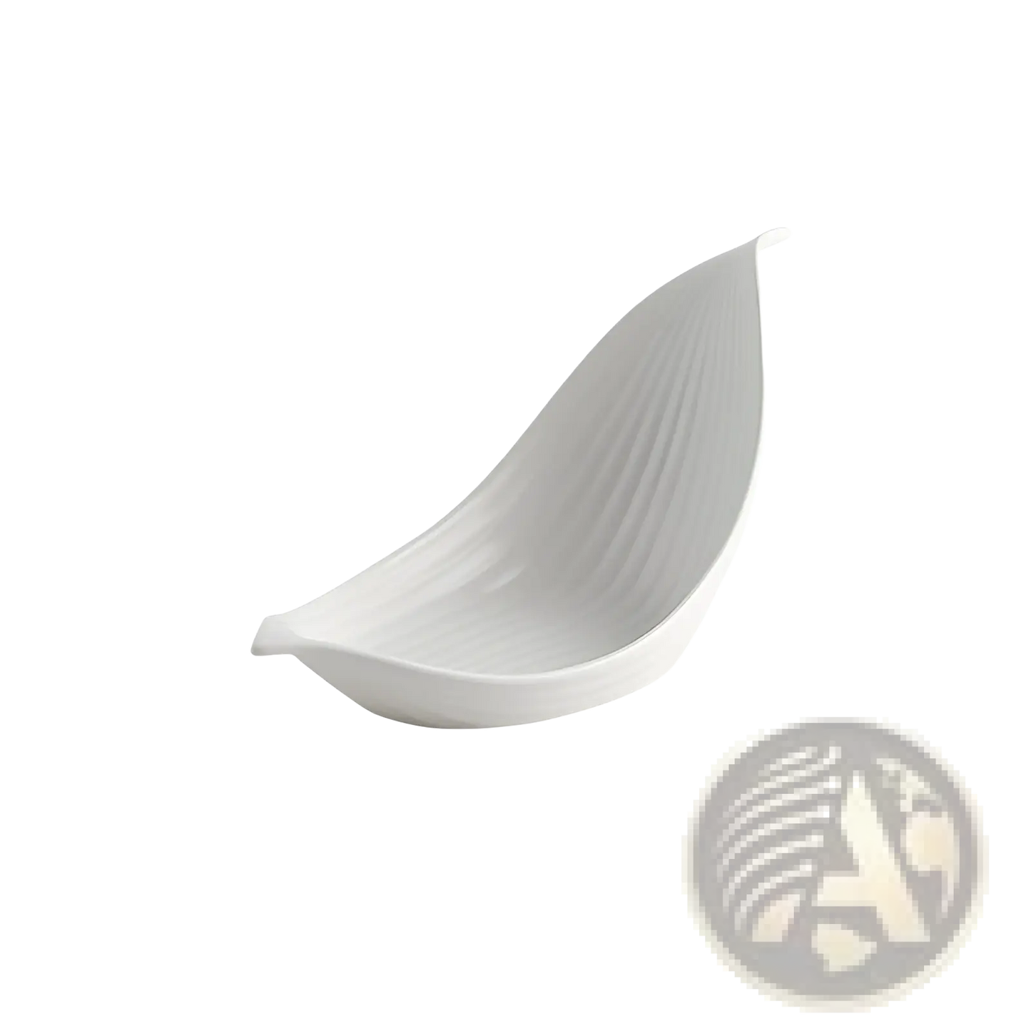 White Leaf Ceramic Plate Irregular Serving Dish