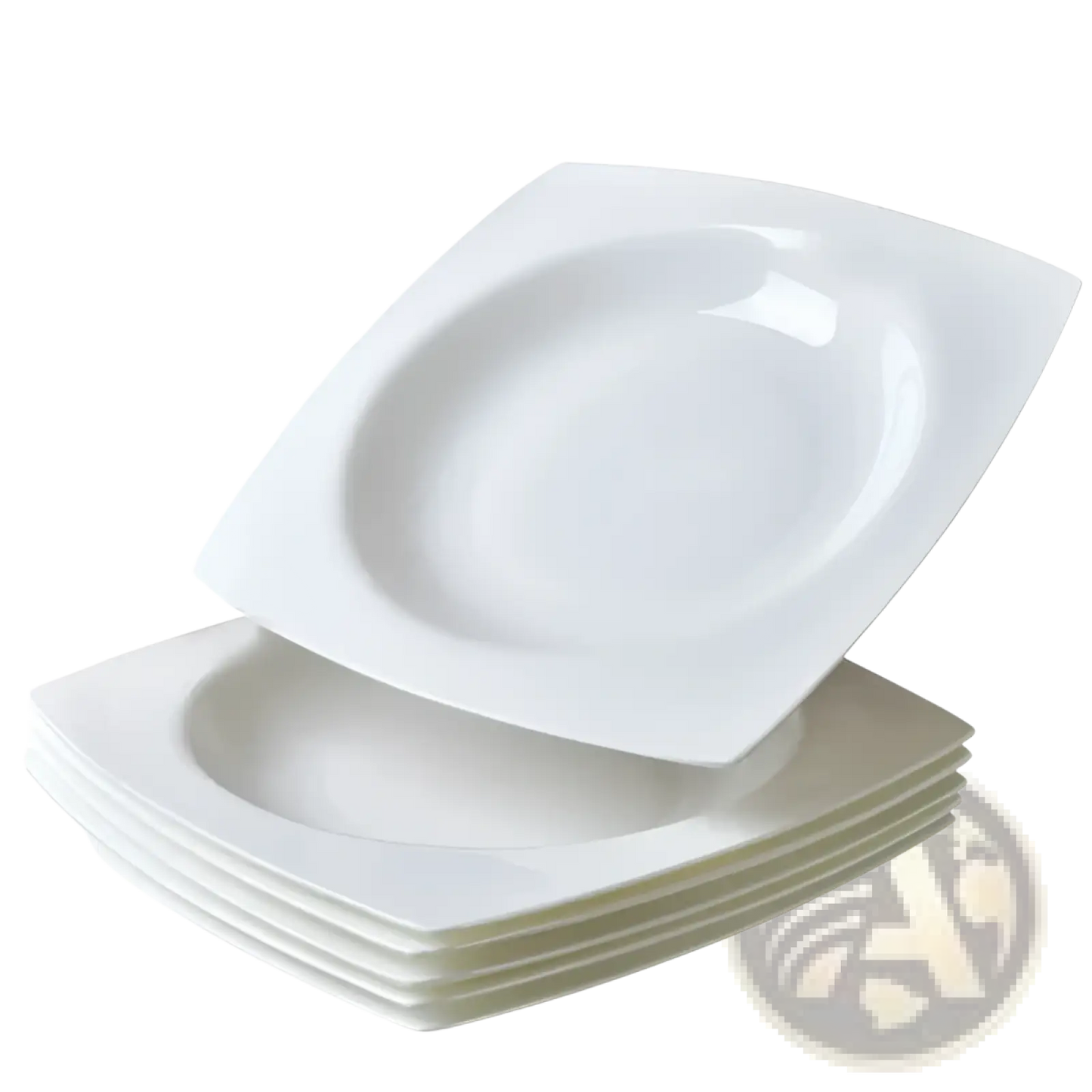 White Square Ceramic Salad Plate Set of 6