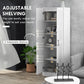 Modern Tall White Kitchen Pantry Cabinet with Adjustable Shelves