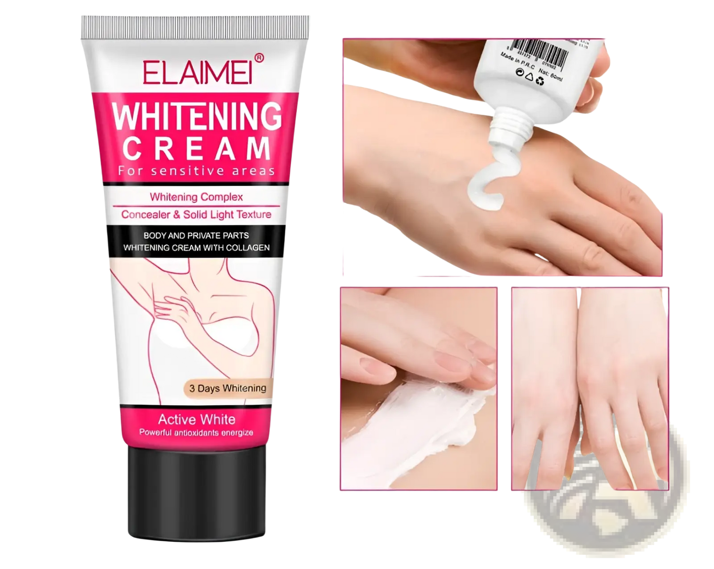 Whitening Cream for Sensitive Areas with Collagen