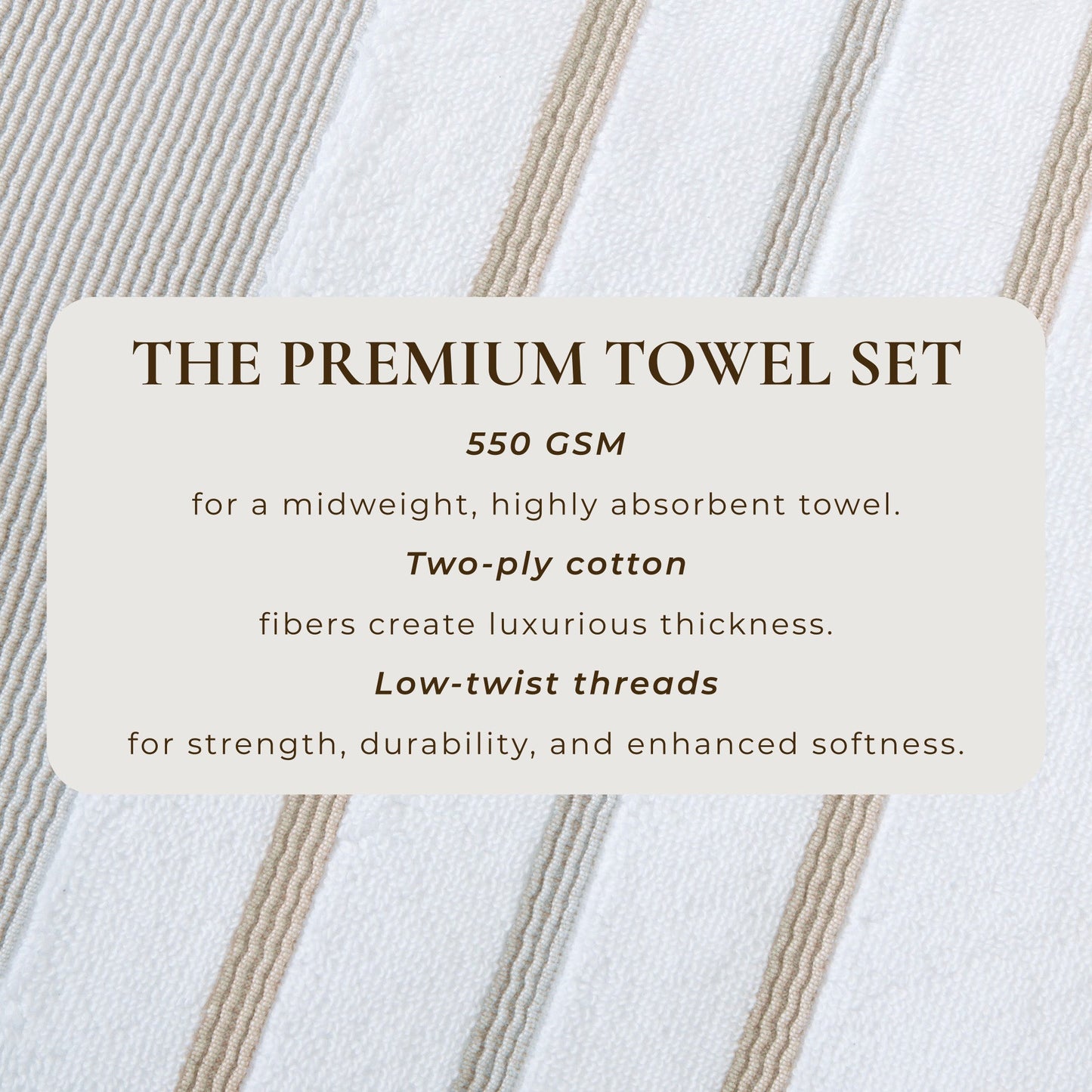 Decorative Cotton Stripe Bath Towel Set - Noelle Collection