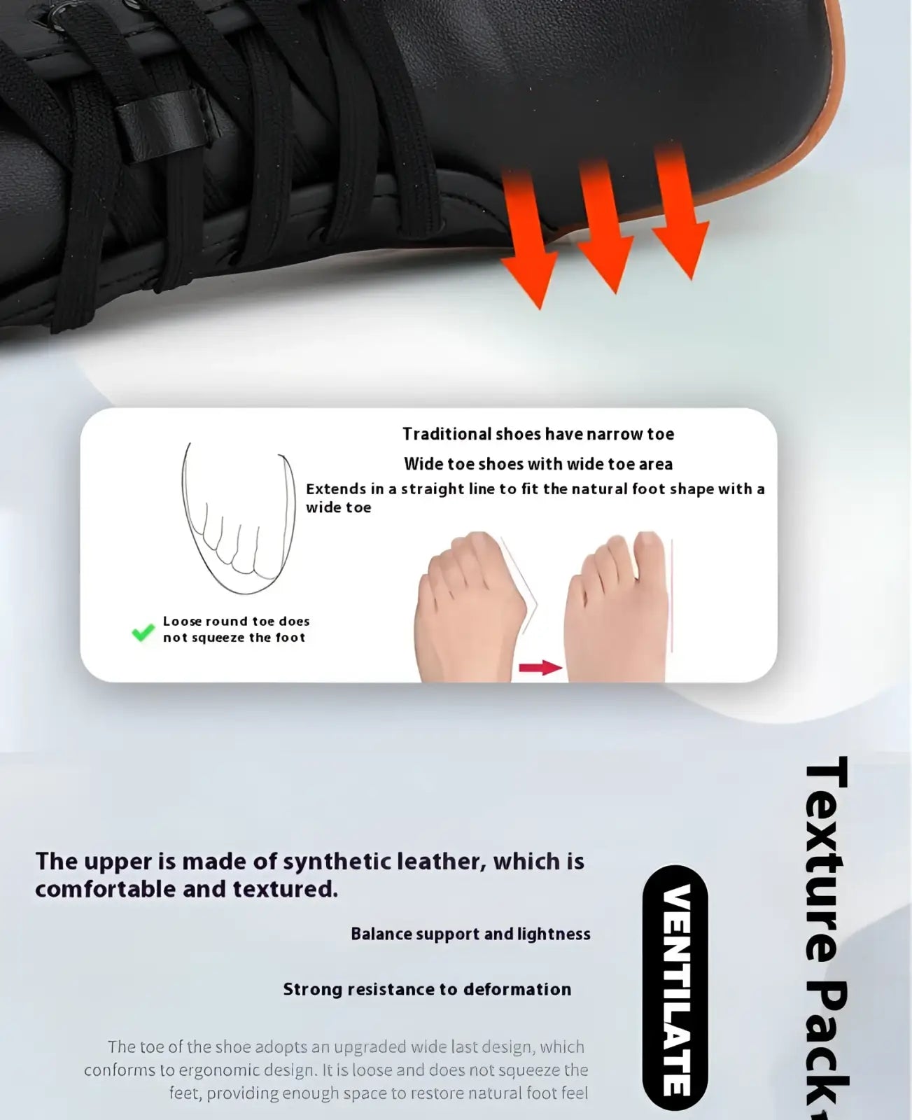 Wide Toe Leather Shoes Minimalist Non Slip Sneakers