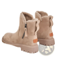 Winter Boots Women's Beige Suede Shearling Shoes