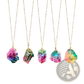 Wire Wrapped Rainbow Quartz Crystal Pendant Necklace