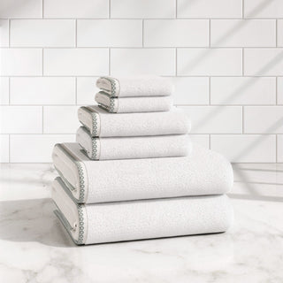 Cotton Border-Stitched 6-Piece Towel Set - Valery Collection