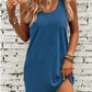 Sleeveless Asymmetrical Midi Dress with Round Neck