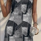 Women's Patchwork Denim Cutout Mini Dress