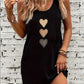 Women Heart Print Sleeveless Summer Tank Dress