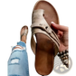 Women Leather Thong Sandals Casual Flat Platform Slides