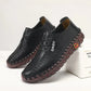 Women's Soft Leather Lace-up Loafers with Rubber Soles
