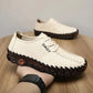 Women's Soft Leather Lace-up Loafers with Rubber Soles