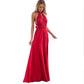 Multiway Satin Halter Neck Maxi Party Dress