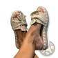 Women Platform Bow Espadrille Slide Sandals