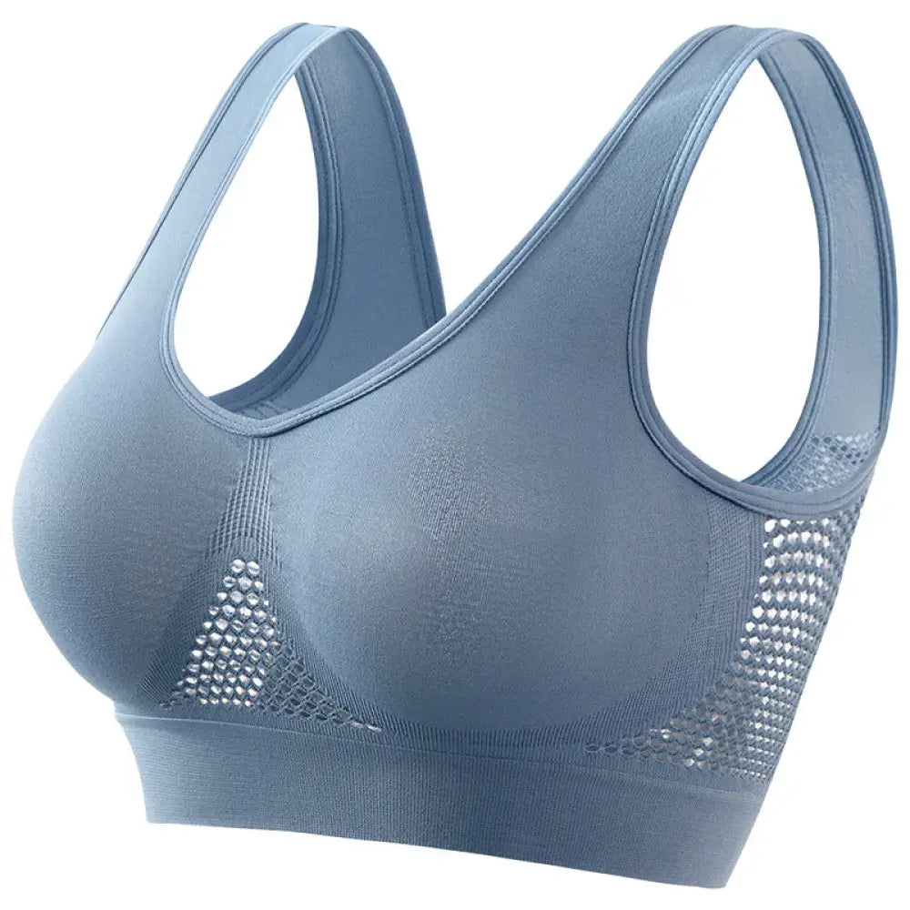 Seamless Plus Size Moisture Wicking Mesh Sports Bra
