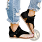 Women Sandals Animal Print Flat Thong Strappy Shoes