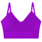 Seamless v Neck Ribbed Tube Top Bra with Adjustable Straps