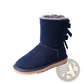 Women Snow Boots Warm Suede Fur Bow Winter Ankle Boots
