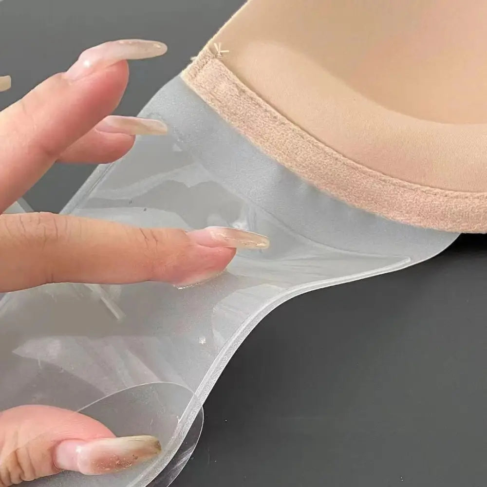 2-pack Adhesive Strapless Push Up Bras with Clear Wings