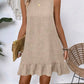 Sleeveless Ruffle Hem Summer Vacation Beach Dress