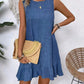 Sleeveless Ruffle Hem Summer Vacation Beach Dress