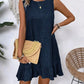 Sleeveless Ruffle Hem Summer Vacation Beach Dress