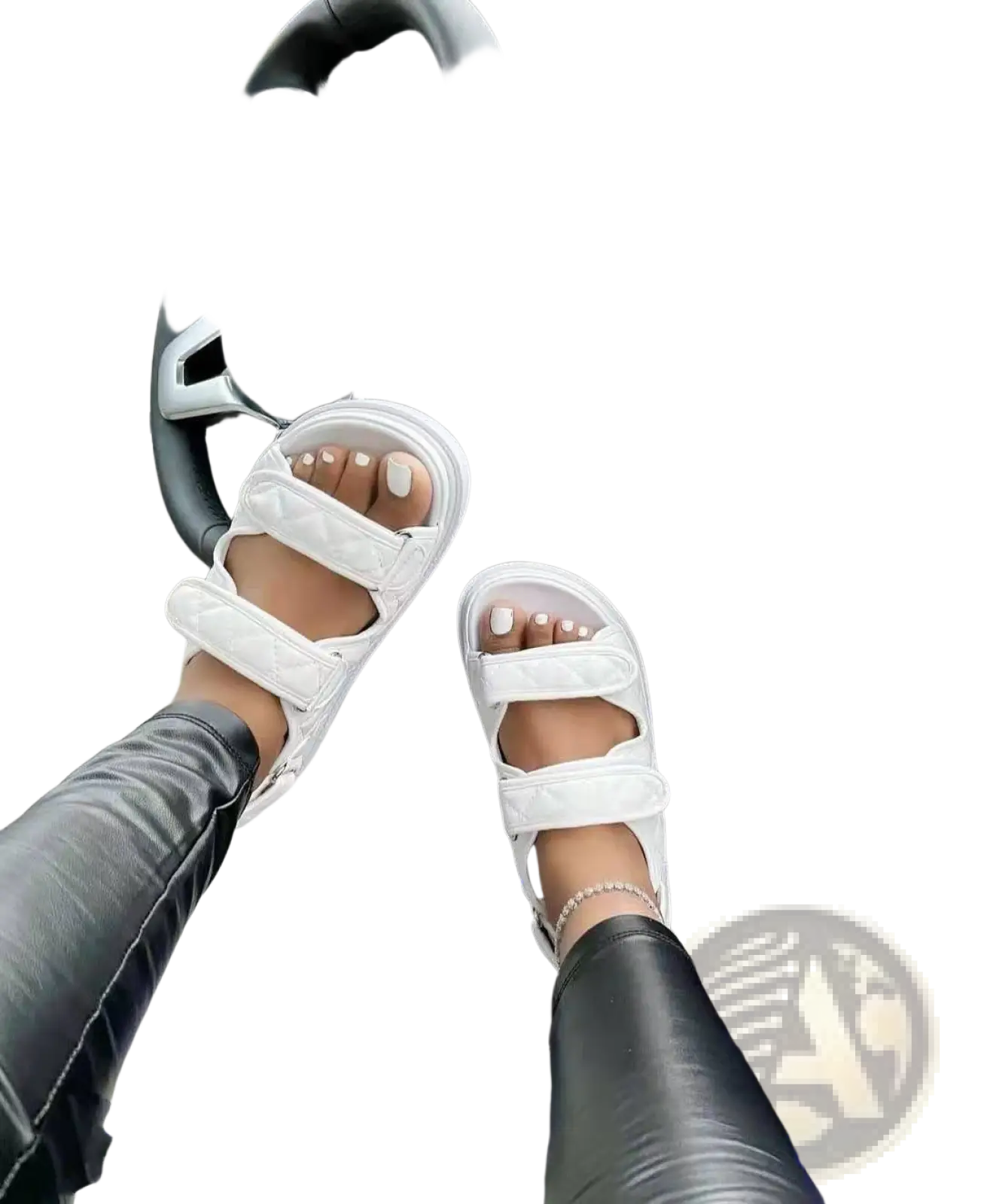Women Velcro Quilted Platform Beach Sandals