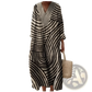 Women's Abstract v Neck Patterned Maxi Dress