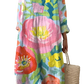 Women's Abstract v Neck Patterned Maxi Dress