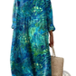 Women's Abstract v Neck Patterned Maxi Dress