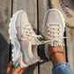 Women's Breathable Flyknit Mesh Lace-up Walking Sneakers