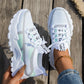 Women's Breathable Flyknit Mesh Lace-up Walking Sneakers