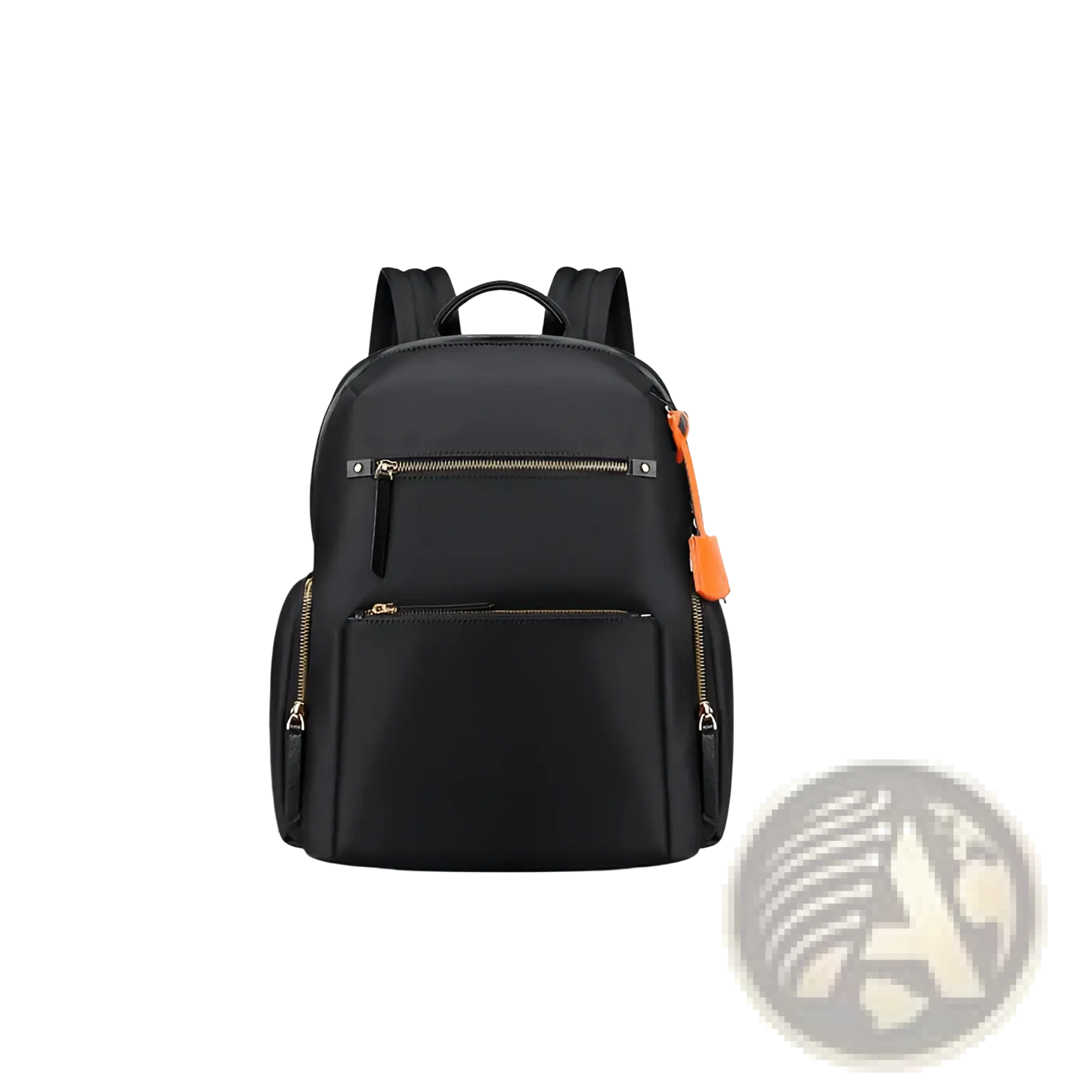 Women's Business Nylon Backpack with Gold Zippers