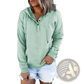 Women's Button Neck Drawstring Hooded Sweatshirt