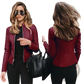 Women's Faux Leather Bomber Jacket Urban Casual Coat