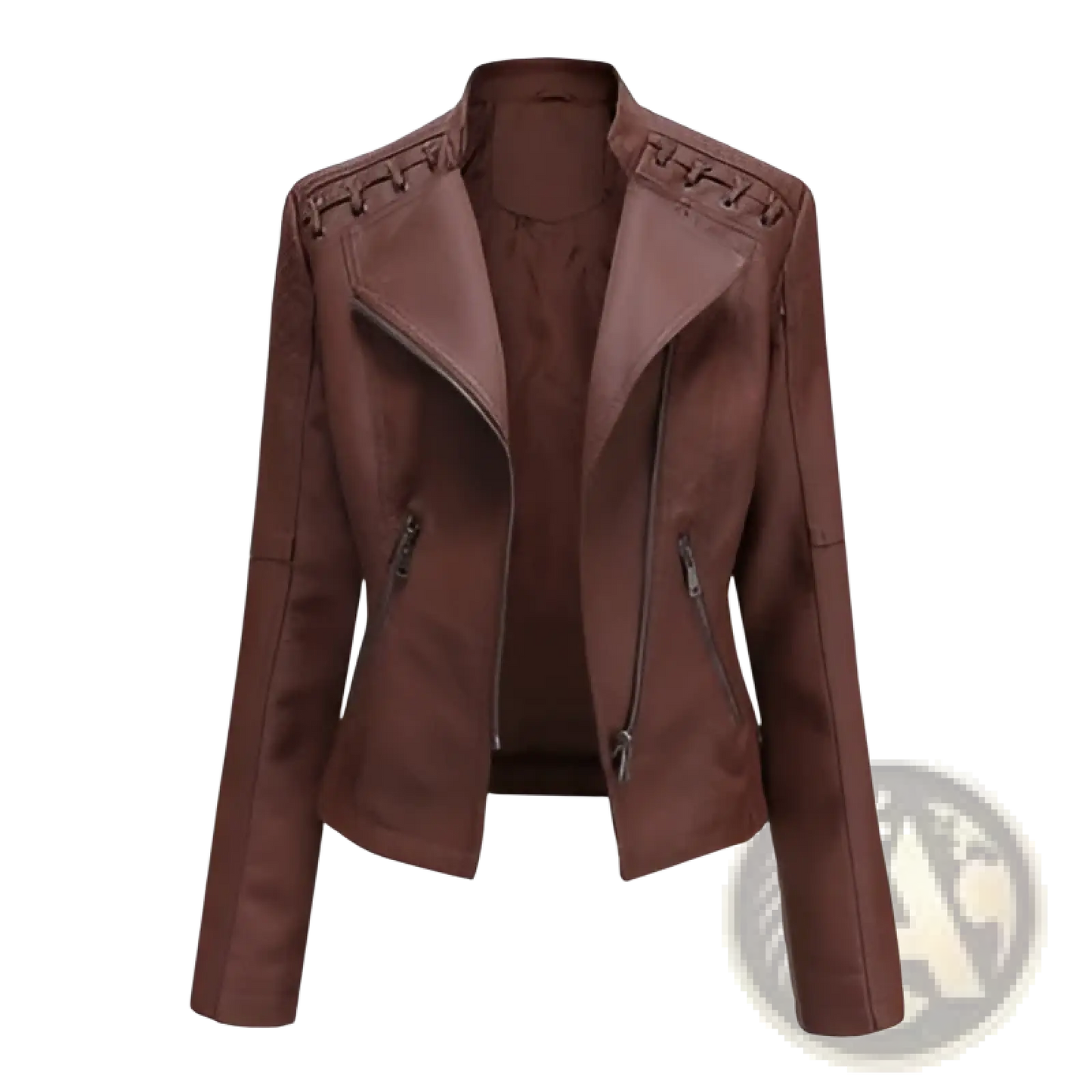 Women's Faux Leather Moto Jacket Slim Fit Biker Coat