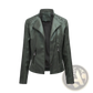 Women's Faux Leather Moto Jacket Slim Fit Biker Coat