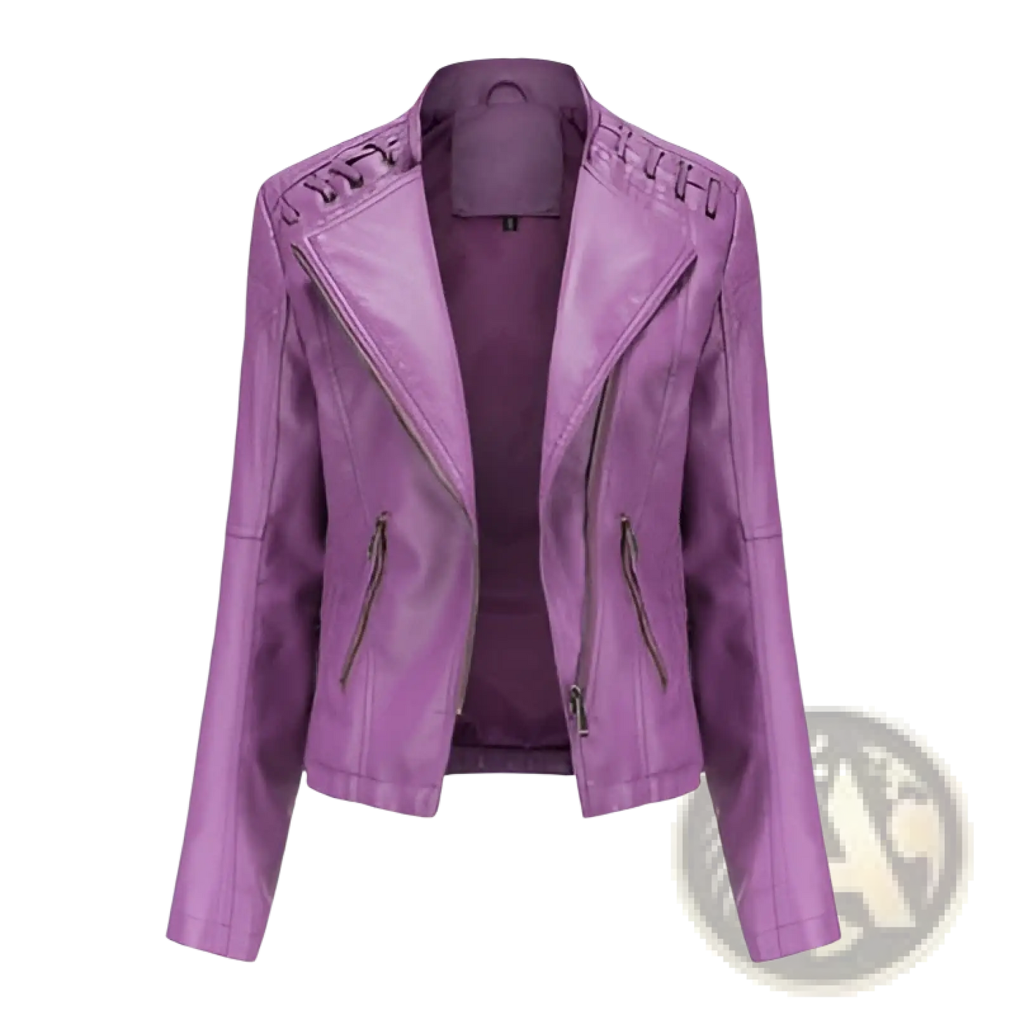 Women's Faux Leather Moto Jacket Slim Fit Biker Coat