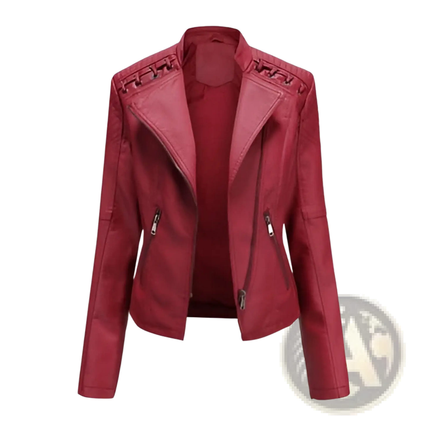 Women's Faux Leather Moto Jacket Slim Fit Biker Coat