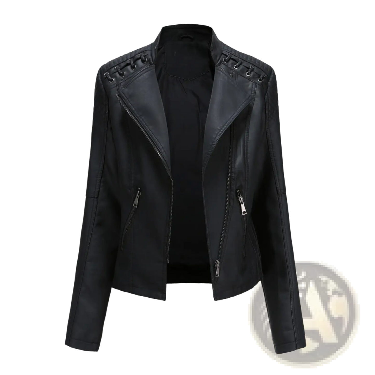 Women's Faux Leather Moto Jacket Slim Fit Coat