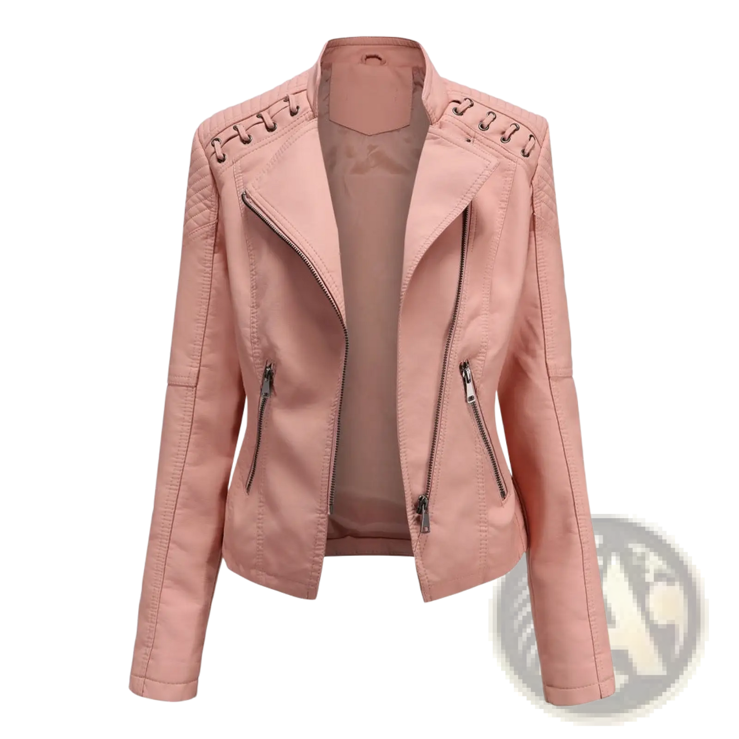 Women's Faux Leather Moto Jacket Slim Fit Coat