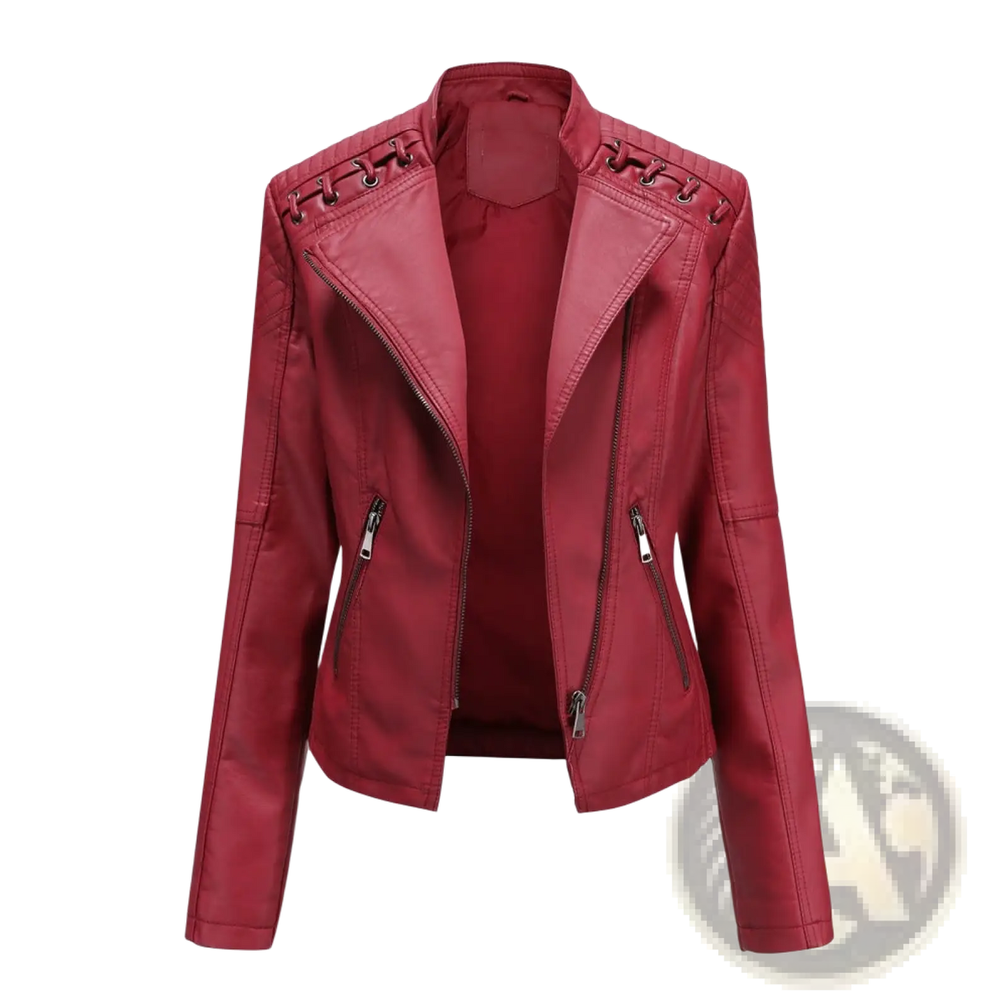 Women's Faux Leather Moto Jacket Slim Fit Coat