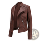 Women's Faux Leather Moto Jacket Slim Fit Coat