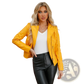 Women's Faux Leather Moto Jacket Slim Fit Coat