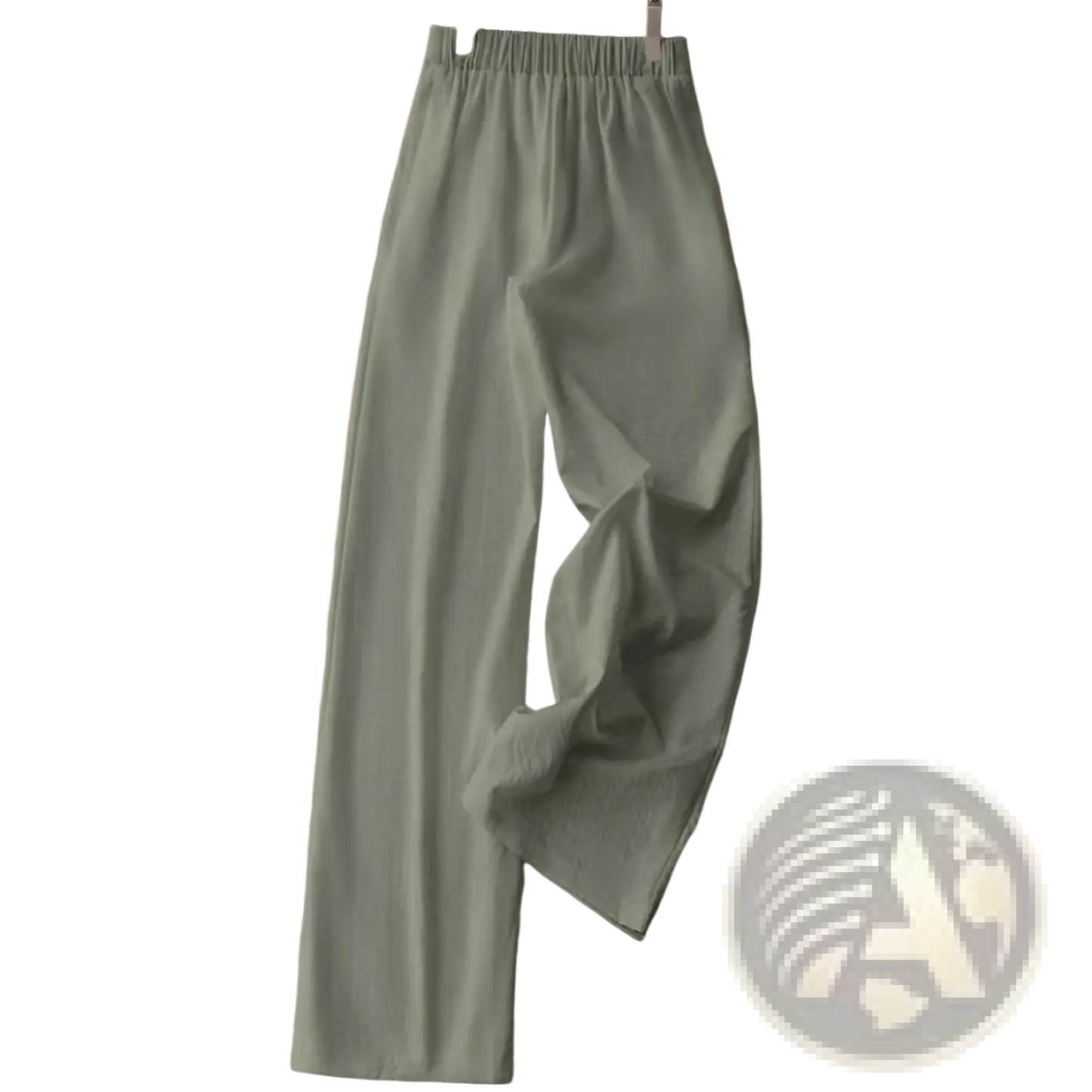 Women's Floral Print Cotton Linen Wide Leg Trousers