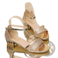 Women's Glitter Low Heel Buckle Sandals