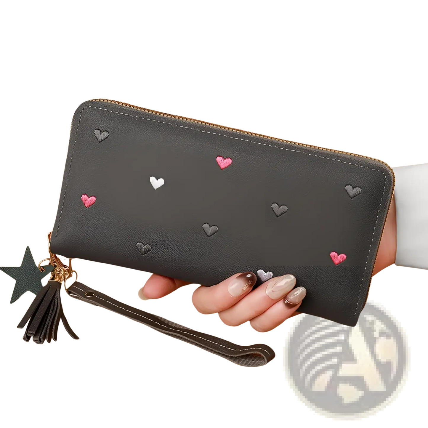Women's Heart Pattern Leather Large Capacity Wallet