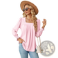 Women's Jacquard Square Neck Pleated Swallowtail Blouse