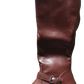 Women's Knee High Leather Knight Boots with Buckles