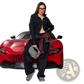 Women's Knit Zip Up Cardigan and Wide Leg Pant Set